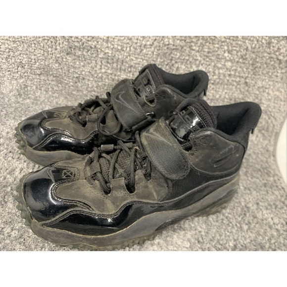 Nike Air Shoes Men’s Size 7.5 Zoom Barry Sanders Black On Black Turf - Picture 6 of 13